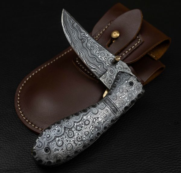 7 Hand Forged Damascus Handmade Folding Hunting Pocket Knife