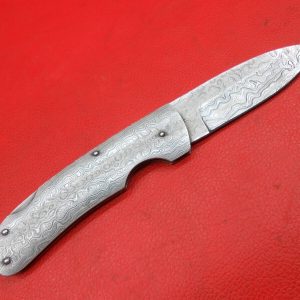 Custom Handmade Full Damascus Steel Back Lock Pocket Folding Knife