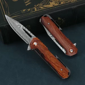 Damascus Blade Survival Pocket Knife
