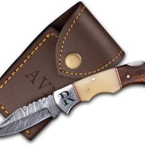 Damascus Steel Pocket Knife for Men 6.5
